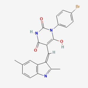 molecular formula C21H16BrN3O3 B11631475 (5Z)-1-(4-bromophenyl)-5-[(2,5-dimethyl-1H-indol-3-yl)methylidene]pyrimidine-2,4,6(1H,3H,5H)-trione 