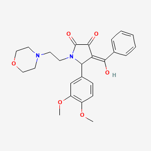 molecular formula C25H28N2O6 B11631482 4-benzoyl-5-(3,4-dimethoxyphenyl)-3-hydroxy-1-[2-(morpholin-4-yl)ethyl]-2,5-dihydro-1H-pyrrol-2-one 