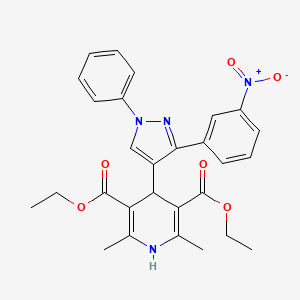 diethyl 2,6-dimethyl-4-[3-(3-nitrophenyl)-1-phenyl-1H-pyrazol-4-yl]-1,4-dihydro-3,5-pyridinedicarboxylate