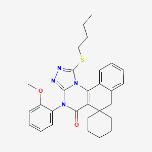 1-(butylsulfanyl)-4-(2-methoxyphenyl)-4H-spiro[benzo[h][1,2,4]triazolo[4,3-a]quinazoline-6,1'-cyclohexan]-5(7H)-one