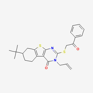 7-tert-butyl-2-[(2-oxo-2-phenylethyl)sulfanyl]-3-(prop-2-en-1-yl)-5,6,7,8-tetrahydro[1]benzothieno[2,3-d]pyrimidin-4(3H)-one