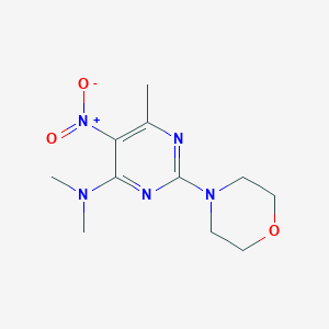 molecular formula C11H17N5O3 B11631519 N,N,6-trimethyl-2-(morpholin-4-yl)-5-nitropyrimidin-4-amine 