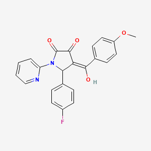 molecular formula C23H17FN2O4 B11631527 5-(4-fluorophenyl)-3-hydroxy-4-[(4-methoxyphenyl)carbonyl]-1-(pyridin-2-yl)-1,5-dihydro-2H-pyrrol-2-one 