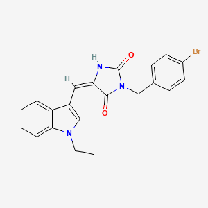 (5E)-3-(4-bromobenzyl)-5-[(1-ethyl-1H-indol-3-yl)methylidene]imidazolidine-2,4-dione