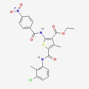 Ethyl 5-[(3-chloro-2-methylphenyl)carbamoyl]-4-methyl-2-{[(4-nitrophenyl)carbonyl]amino}thiophene-3-carboxylate