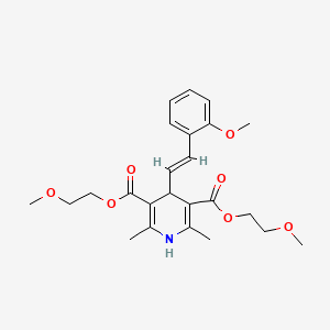 3,5-Bis(2-methoxyethyl) 4-[(1E)-2-(2-methoxyphenyl)ethenyl]-2,6-dimethyl-1,4-dihydropyridine-3,5-dicarboxylate