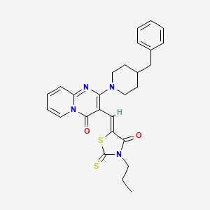 2-(4-benzyl-1-piperidinyl)-3-[(Z)-(4-oxo-3-propyl-2-thioxo-1,3-thiazolidin-5-ylidene)methyl]-4H-pyrido[1,2-a]pyrimidin-4-one