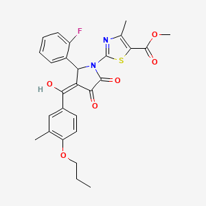 methyl 2-[2-(2-fluorophenyl)-4-hydroxy-3-(3-methyl-4-propoxybenzoyl)-5-oxo-2,5-dihydro-1H-pyrrol-1-yl]-4-methyl-1,3-thiazole-5-carboxylate