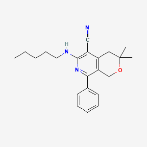 3,3-dimethyl-6-(pentylamino)-8-phenyl-3,4-dihydro-1H-pyrano[3,4-c]pyridine-5-carbonitrile