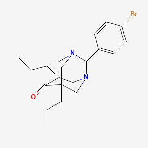 molecular formula C20H27BrN2O B11631596 2-(4-Bromophenyl)-5,7-dipropyl-1,3-diazatricyclo[3.3.1.1~3,7~]decan-6-one 