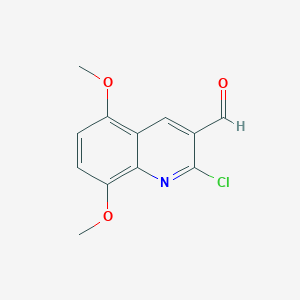 molecular formula C12H10ClNO3 B116316 2-氯-5,8-二甲氧基喹啉-3-甲醛 CAS No. 154343-51-8