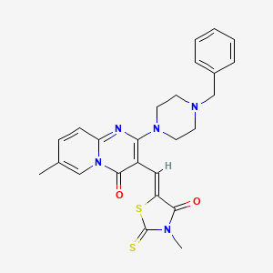 2-(4-benzylpiperazin-1-yl)-7-methyl-3-[(Z)-(3-methyl-4-oxo-2-thioxo-1,3-thiazolidin-5-ylidene)methyl]-4H-pyrido[1,2-a]pyrimidin-4-one