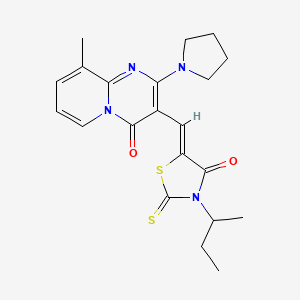 3-[(Z)-(3-sec-butyl-4-oxo-2-thioxo-1,3-thiazolidin-5-ylidene)methyl]-9-methyl-2-(1-pyrrolidinyl)-4H-pyrido[1,2-a]pyrimidin-4-one