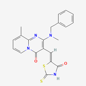 2-[benzyl(methyl)amino]-9-methyl-3-[(Z)-(4-oxo-2-thioxo-1,3-thiazolidin-5-ylidene)methyl]-4H-pyrido[1,2-a]pyrimidin-4-one