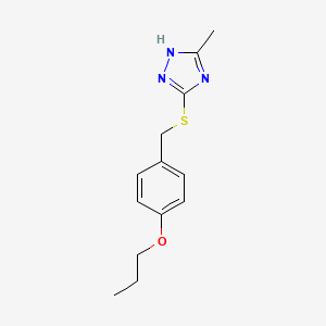 molecular formula C13H17N3OS B11631698 5-methyl-3-[(4-propoxyphenyl)methylsulfanyl]-1H-1,2,4-triazole CAS No. 57736-52-4