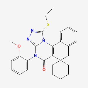 1-(ethylsulfanyl)-4-(2-methoxyphenyl)-4H-spiro[benzo[h][1,2,4]triazolo[4,3-a]quinazoline-6,1'-cyclohexan]-5(7H)-one