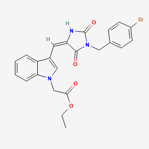 ethyl (3-{(E)-[1-(4-bromobenzyl)-2,5-dioxoimidazolidin-4-ylidene]methyl}-1H-indol-1-yl)acetate