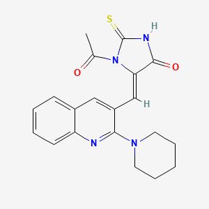 molecular formula C20H20N4O2S B11631723 (5Z)-1-acetyl-5-{[2-(piperidin-1-yl)quinolin-3-yl]methylidene}-2-sulfanyl-1,5-dihydro-4H-imidazol-4-one 