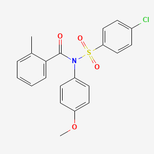 N-[(4-chlorophenyl)sulfonyl]-N-(4-methoxyphenyl)-2-methylbenzamide