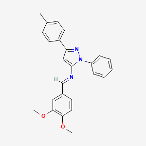 N-[(E)-(3,4-dimethoxyphenyl)methylidene]-3-(4-methylphenyl)-1-phenyl-1H-pyrazol-5-amine