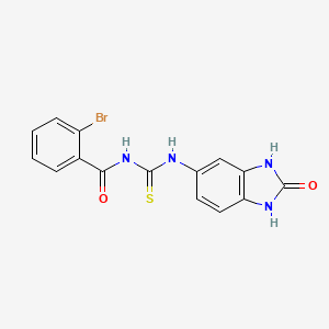 molecular formula C15H11BrN4O2S B11631793 2-bromo-N-[(2-oxo-2,3-dihydro-1H-benzimidazol-5-yl)carbamothioyl]benzamide 