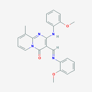 2-[(2-Methoxyphenyl)amino]-3-[(E)-[(2-methoxyphenyl)imino]methyl]-9-methyl-4H-pyrido[1,2-A]pyrimidin-4-one