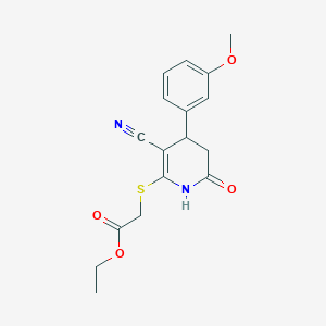 Ethyl {[3-cyano-4-(3-methoxyphenyl)-6-oxo-1,4,5,6-tetrahydropyridin-2-yl]sulfanyl}acetate