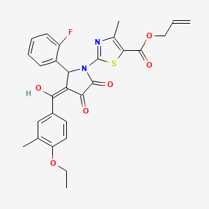 prop-2-en-1-yl 2-{3-[(4-ethoxy-3-methylphenyl)carbonyl]-2-(2-fluorophenyl)-4-hydroxy-5-oxo-2,5-dihydro-1H-pyrrol-1-yl}-4-methyl-1,3-thiazole-5-carboxylate