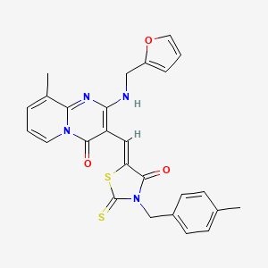 2-[(2-furylmethyl)amino]-9-methyl-3-{(Z)-[3-(4-methylbenzyl)-4-oxo-2-thioxo-1,3-thiazolidin-5-ylidene]methyl}-4H-pyrido[1,2-a]pyrimidin-4-one