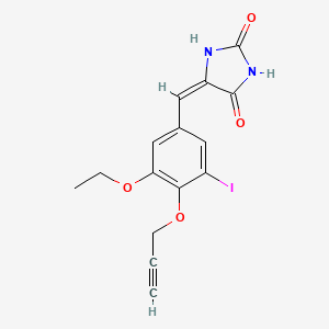 (5E)-5-[3-ethoxy-5-iodo-4-(prop-2-yn-1-yloxy)benzylidene]imidazolidine-2,4-dione