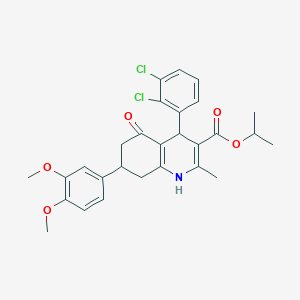 Propan-2-yl 4-(2,3-dichlorophenyl)-7-(3,4-dimethoxyphenyl)-2-methyl-5-oxo-1,4,5,6,7,8-hexahydroquinoline-3-carboxylate