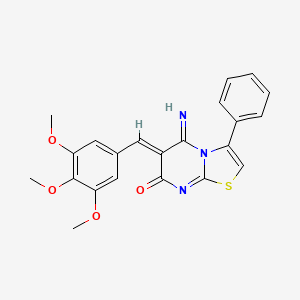 (6Z)-5-imino-3-phenyl-6-(3,4,5-trimethoxybenzylidene)-5,6-dihydro-7H-[1,3]thiazolo[3,2-a]pyrimidin-7-one