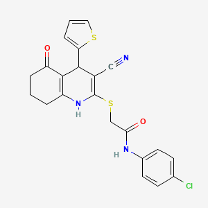 N-(4-chlorophenyl)-2-{[3-cyano-5-hydroxy-4-(thiophen-2-yl)-4,6,7,8-tetrahydroquinolin-2-yl]sulfanyl}acetamide