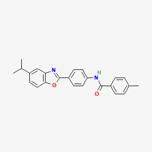 4-methyl-N-{4-[5-(propan-2-yl)-1,3-benzoxazol-2-yl]phenyl}benzamide