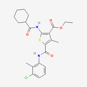 Ethyl 5-[(3-chloro-2-methylphenyl)carbamoyl]-2-[(cyclohexylcarbonyl)amino]-4-methylthiophene-3-carboxylate