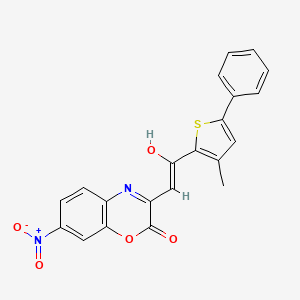 molecular formula C21H14N2O5S B11631942 3-[(Z)-2-hydroxy-2-(3-methyl-5-phenylthiophen-2-yl)ethenyl]-7-nitro-2H-1,4-benzoxazin-2-one 