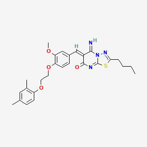 (6Z)-2-butyl-6-{4-[2-(2,4-dimethylphenoxy)ethoxy]-3-methoxybenzylidene}-5-imino-5,6-dihydro-7H-[1,3,4]thiadiazolo[3,2-a]pyrimidin-7-one