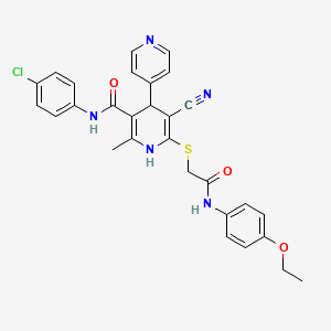 N-(4-Chlorophenyl)-5-cyano-6-({[(4-ethoxyphenyl)carbamoyl]methyl}sulfanyl)-2-methyl-1,4-dihydro-[4,4'-bipyridine]-3-carboxamide