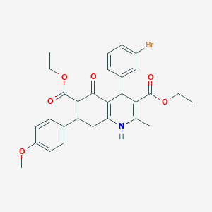 Diethyl 4-(3-bromophenyl)-7-(4-methoxyphenyl)-2-methyl-5-oxo-1,4,5,6,7,8-hexahydro-3,6-quinolinedicarboxylate