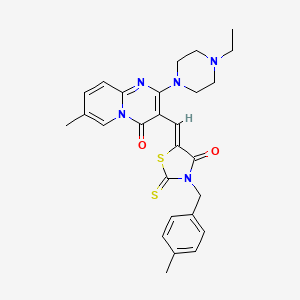 2-(4-ethylpiperazin-1-yl)-7-methyl-3-{(Z)-[3-(4-methylbenzyl)-4-oxo-2-thioxo-1,3-thiazolidin-5-ylidene]methyl}-4H-pyrido[1,2-a]pyrimidin-4-one