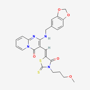 2-[(1,3-benzodioxol-5-ylmethyl)amino]-3-{(Z)-[3-(3-methoxypropyl)-4-oxo-2-thioxo-1,3-thiazolidin-5-ylidene]methyl}-4H-pyrido[1,2-a]pyrimidin-4-one