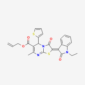 Allyl (2Z)-2-(1-ethyl-2-oxo-1,2-dihydro-3H-indol-3-ylidene)-7-methyl-3-oxo-5-(2-thienyl)-2,3-dihydro-5H-[1,3]thiazolo[3,2-A]pyrimidine-6-carboxylate