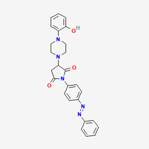 molecular formula C26H25N5O3 B11632068 2,5-Pyrrolidinedione, 3-[4-(2-hydroxyphenyl)-1-piperazinyl]-1-[4-(2-phenyldiazenyl)phenyl]- CAS No. 441782-81-6