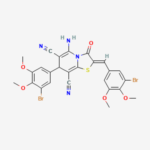 molecular formula C26H20Br2N4O5S B11632076 (2Z)-5-amino-2-(3-bromo-4,5-dimethoxybenzylidene)-7-(3-bromo-4,5-dimethoxyphenyl)-3-oxo-2,3-dihydro-7H-[1,3]thiazolo[3,2-a]pyridine-6,8-dicarbonitrile 