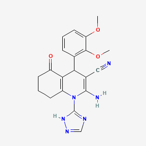 2-Amino-4-(2,3-dimethoxyphenyl)-5-oxo-1-(1H-1,2,4-triazol-5-YL)-1,4,5,6,7,8-hexahydro-3-quinolinecarbonitrile