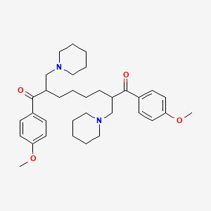 molecular formula C34H48N2O4 B11632082 1,8-Bis(4-methoxyphenyl)-2,7-bis(piperidin-1-ylmethyl)octane-1,8-dione 