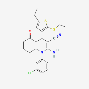 2-Amino-1-(3-chloro-4-methylphenyl)-4-[5-ethyl-2-(ethylsulfanyl)-3-thienyl]-5-oxo-1,4,5,6,7,8-hexahydro-3-quinolinecarbonitrile