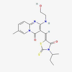 3-{(Z)-[3-(butan-2-yl)-4-oxo-2-thioxo-1,3-thiazolidin-5-ylidene]methyl}-2-[(2-hydroxyethyl)amino]-7-methyl-4H-pyrido[1,2-a]pyrimidin-4-one