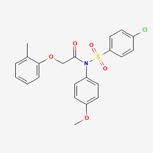 molecular formula C22H20ClNO5S B11632162 N-[(4-chlorophenyl)sulfonyl]-N-(4-methoxyphenyl)-2-(2-methylphenoxy)acetamide 