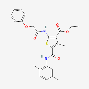 Ethyl 5-[(2,5-dimethylphenyl)carbamoyl]-4-methyl-2-[(phenoxyacetyl)amino]thiophene-3-carboxylate